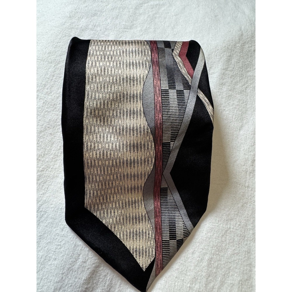 Men's Stacy Adams 100% Silk Handmade Geo Print Tie Church Work Office Chic